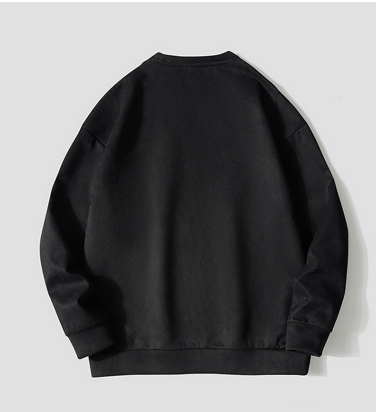 Drop Shoulder Streetwear Heavyweight Crewneck High Quality Black Blank Pullover Fleece Heavy Weight Knitted Hoodies