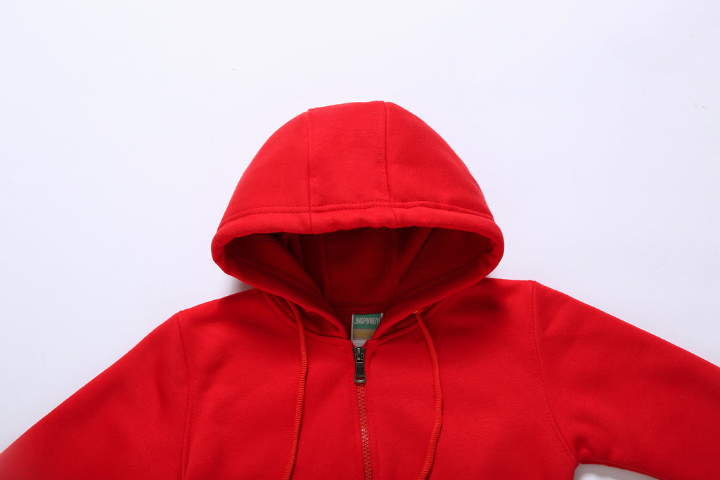 Custom Zip Polar Fleece Pure Color Heavyweight Streetwear Unisex High Quality Baby Winter Drop Shoulder Fashion Wholesale Hoodie