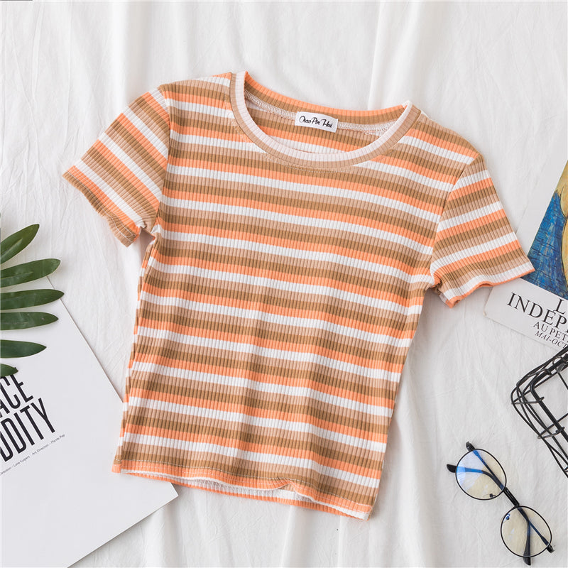 Oem Customizable Love logo Blanks American Dark Style Crop Top Tshirt Puff Print Drop Shoulder Style Summer Casual Fashion