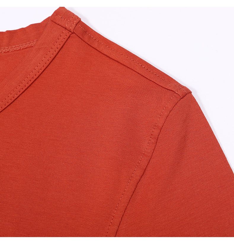 Heavy Cotton High Quality Skinny  Short Sleeve Dress Skin-friendly Pleated Loose Yoga Wear Custom Blank T-Shirts for Women