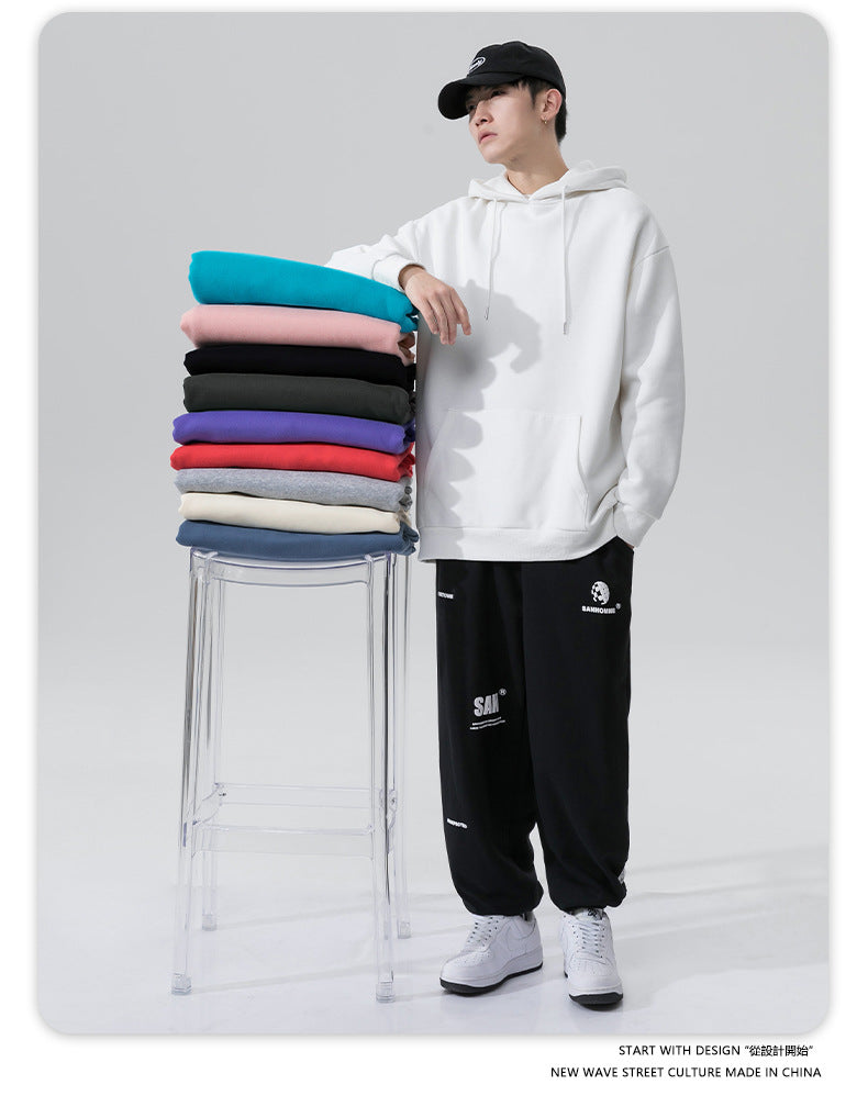 Manufacturer Blank Pullover Heavyweight Polyester Streetwear Terry Black Oversized Sublimation Drop Shoulder Hoodie