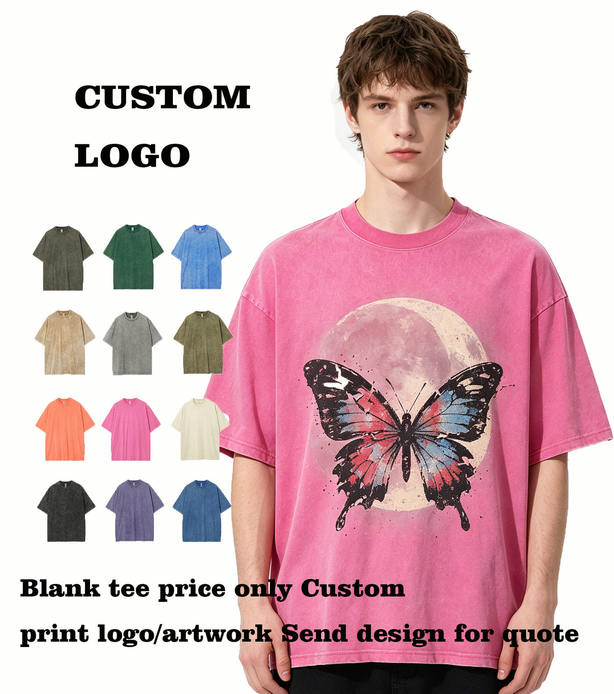 100% cotton Various Patterns Can Be Customized 12color Frosted Water Washed Wax Resist Dying Distressed Short Sleeved Shirts