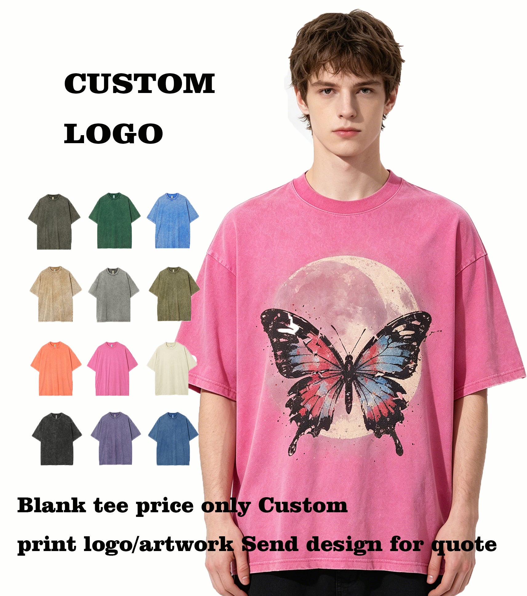 100% cotton Various Patterns Can Be Customized 12color Frosted Water Washed Wax Resist Dying Distressed Short Sleeved Shirts