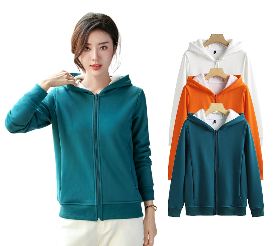Custom Blank Full Zip Fleece Drop Shoulder Oversized High Quality Polyester and Cotton Thick Winter Hoodie