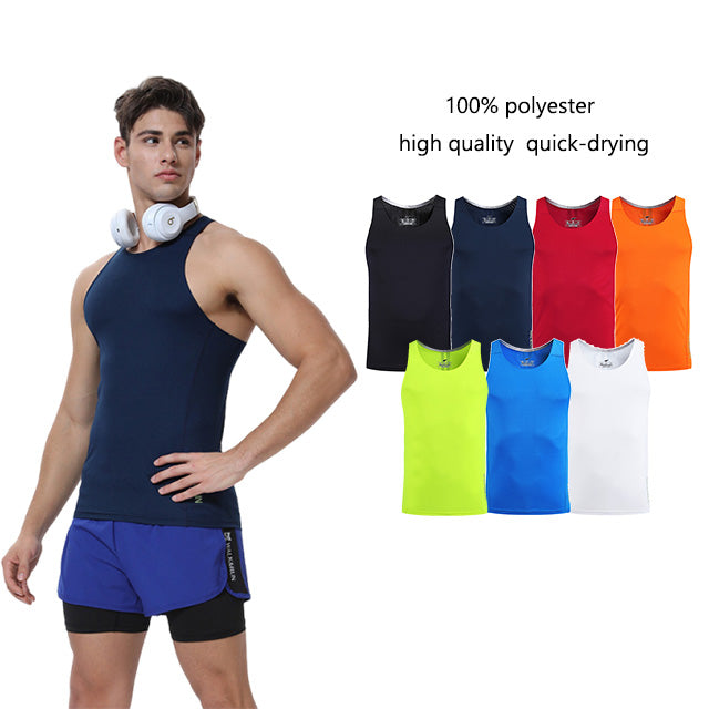 100% Polyester Lightweight Quick-drying Custom Screen Print  Streetwear Oversized Round Neck Blanks Sleeveless Wholesale TShirts