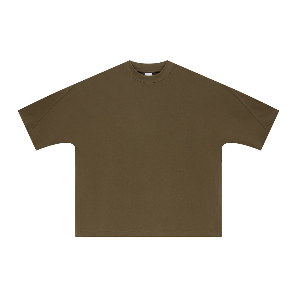 Streetwear Boxy Patchwork Tshirt 100% Cotton High Quality Customized Pure Color Fashion Casual Customized Men's T-shirts