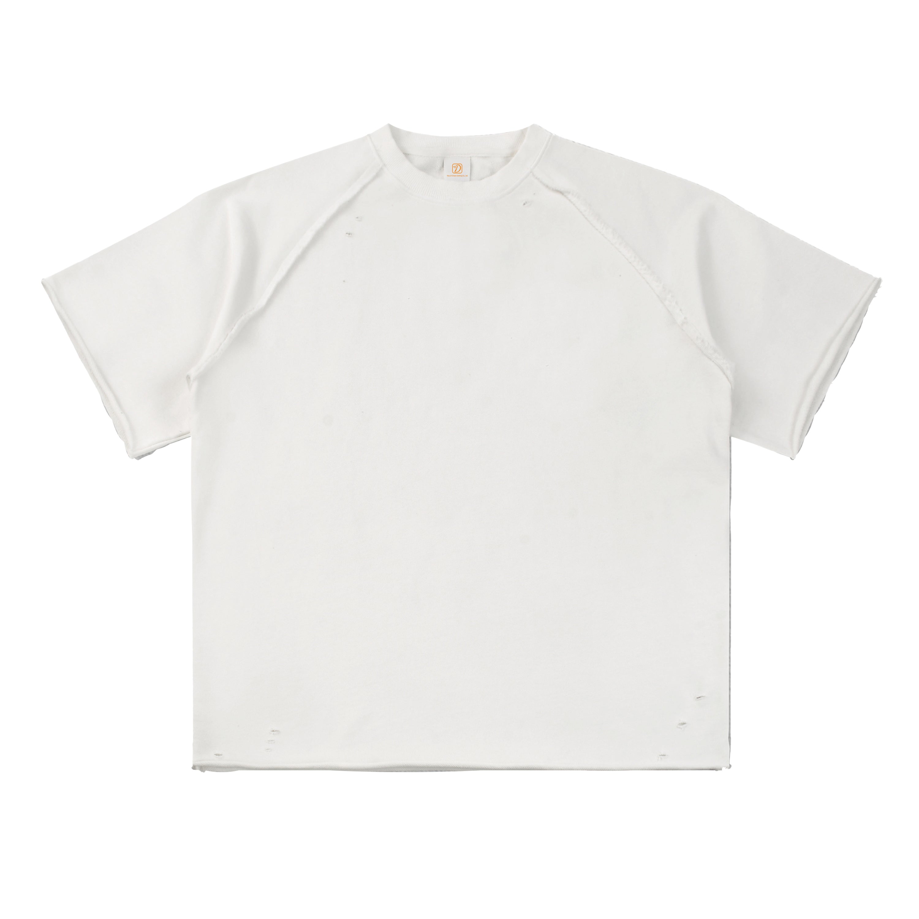 Ralgan Sleeve T-shirt Heavyweight 100% Cotton Broken Design Custom Patchwork High Quality Summer Heat Transfers for T-shirts