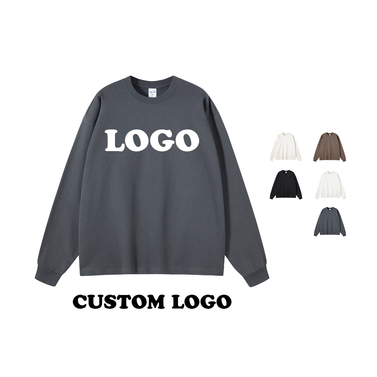 Heavyweight T-shirt Drop Shoulder Custom High Quality Blank Long Sleeve Heavy Cotton Distressed Embroidery Streetwear Tshirt