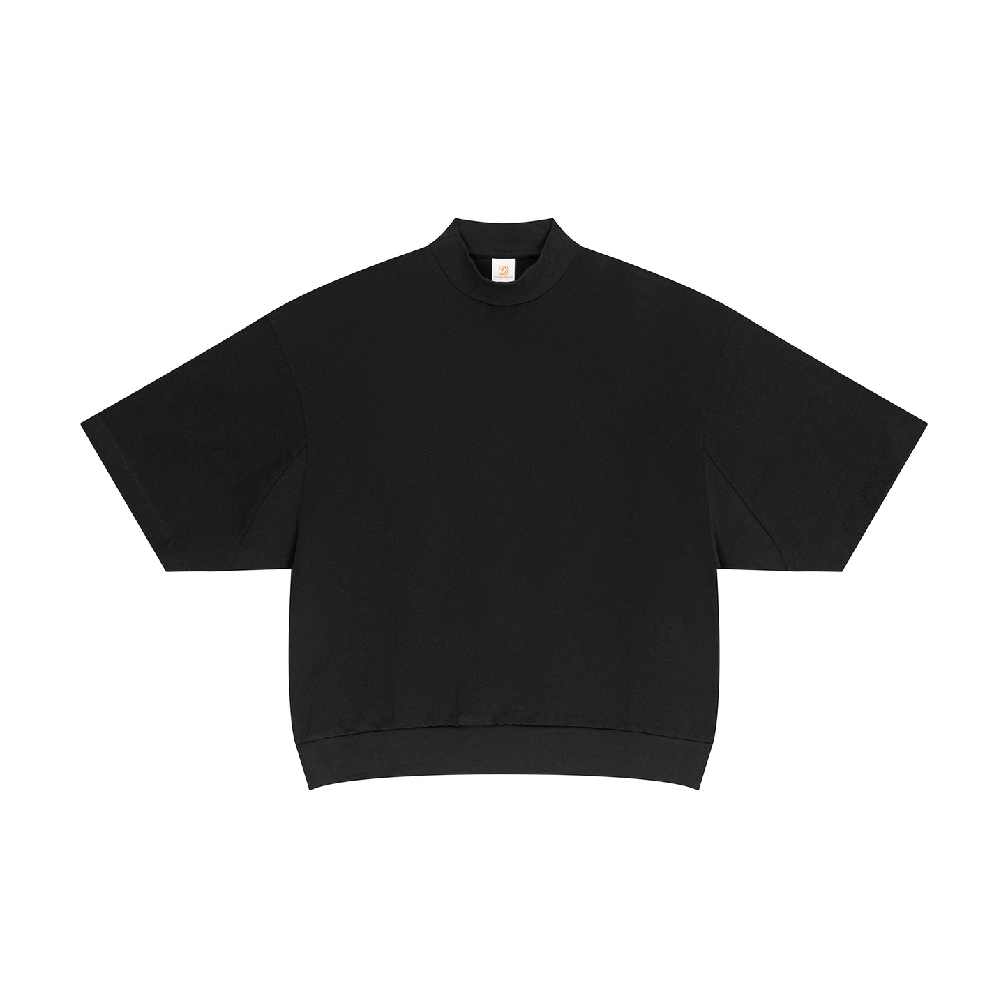 Boxy High Quality T-shirt Streetwear Drop Shoulder Mock Neck Custom Pure Color Heavy Cotton Fashion Design Men's T-shirts