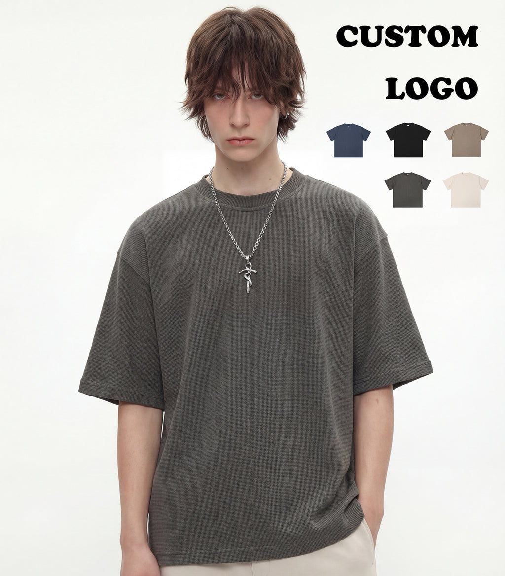 Custom logo T-shirt Heavyweight Short Sleeve Summer Embroidery logo High Quality Design Streetwear Personalized Men's T-shirts
