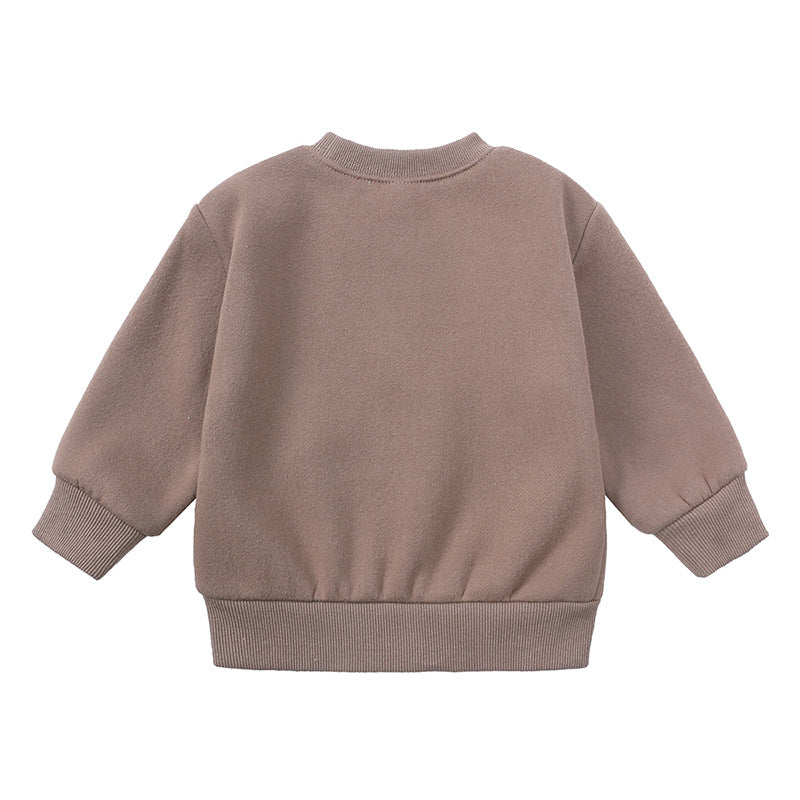 Manufacturer Hoodies Custom Blank Round Neck High Quality Streetwear Pullover Fleece Children's Sweatpants and Hoodie Set