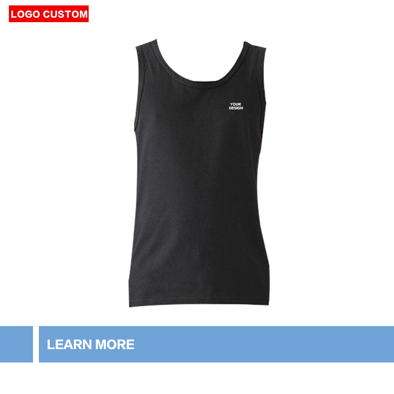 Wholesale Sleeveless Heavyweight Sublimation High Quality Black Fashion Streetwear Heat Transfers for T-shirts