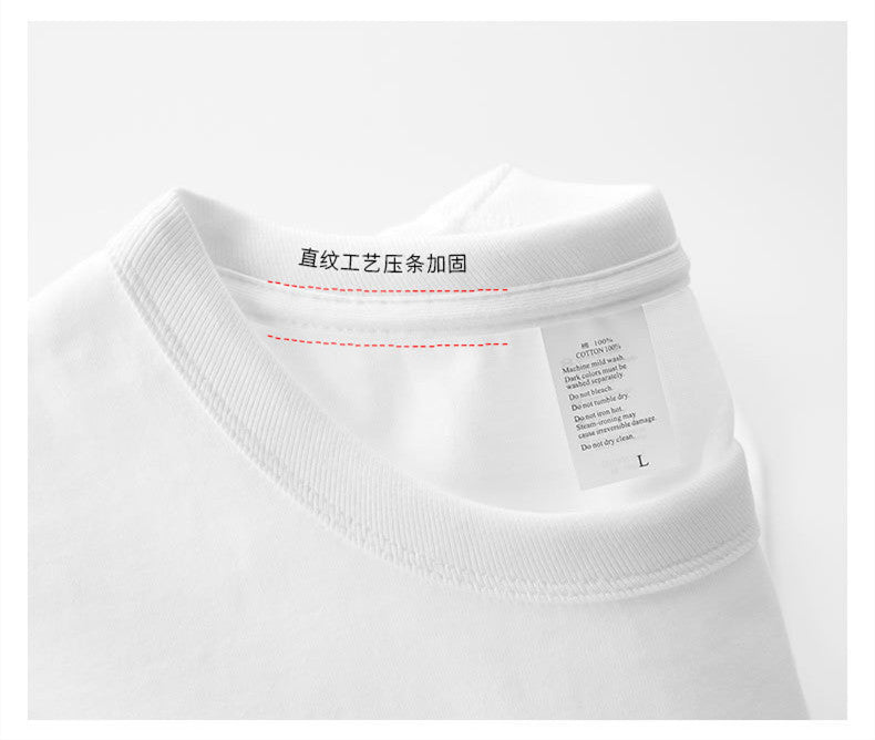 Heavyweight Custom Blank Round Neck 100% Cotton High Quality Short Sleeve Streetwear Fashion Screen Print Design Blank T-shirt