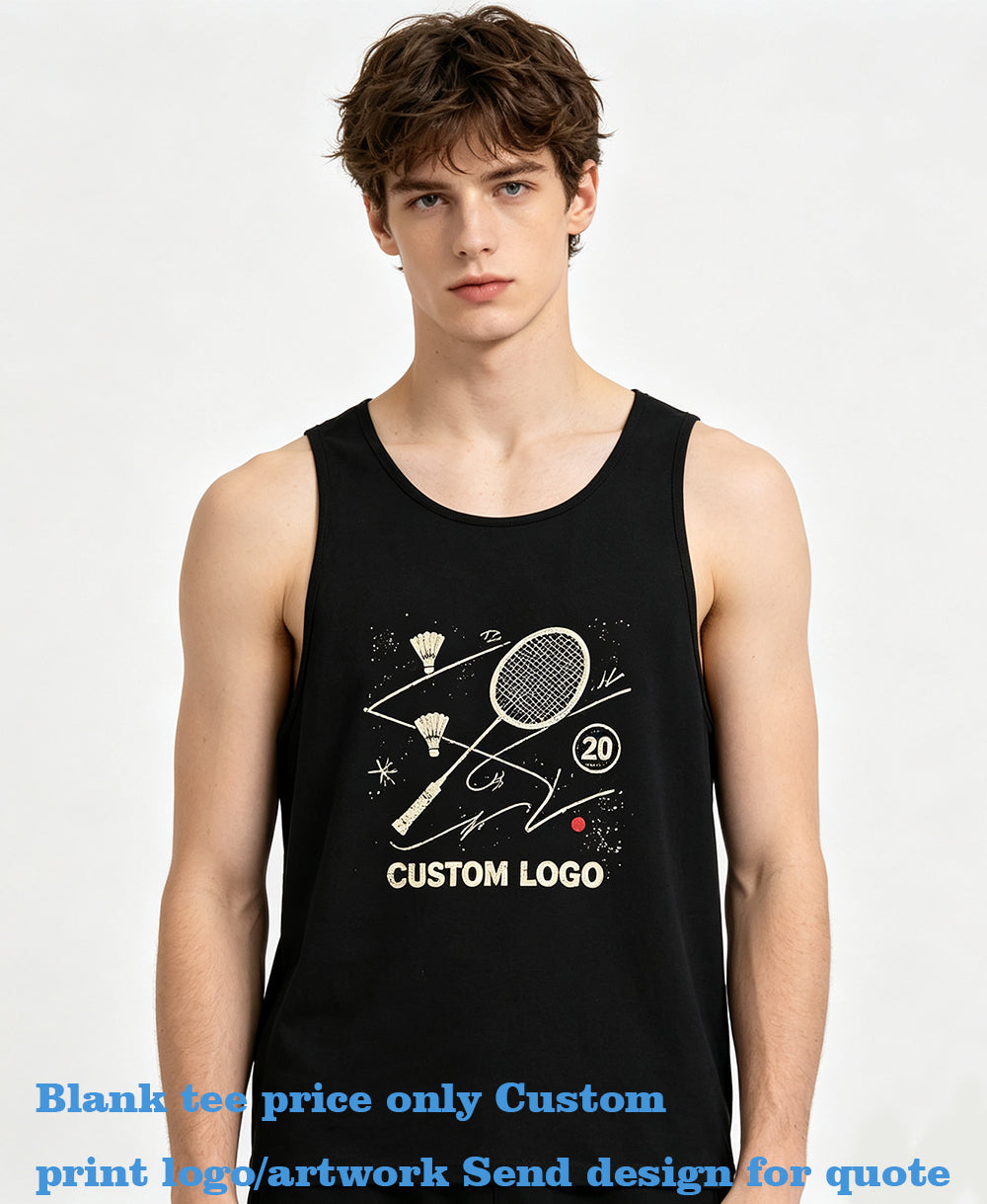 American Style Customized  Exercise and Fitness V Neck Backless Sleeveless of High Quality Loose Style Pure Color for Men's Use