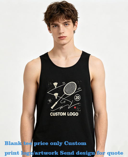 American Style Customized  Exercise and Fitness V Neck Backless Sleeveless of High Quality Loose Style Pure Color for Men's Use