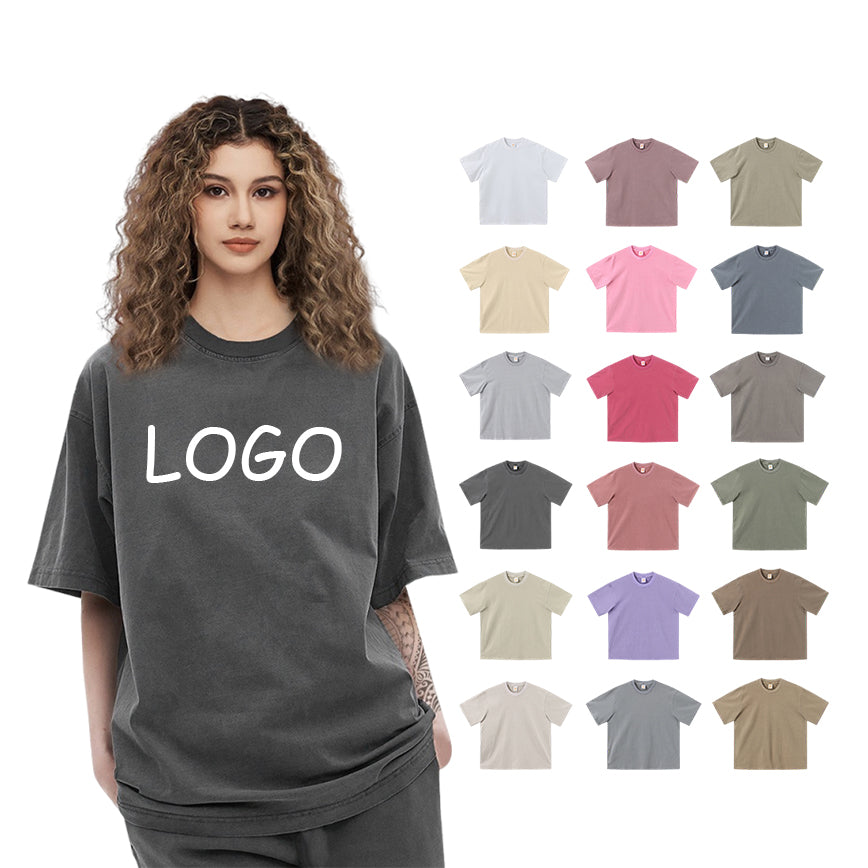 Vintage Custom Acid Wash Streetwear Loose 100% Cotton Short Sleeve Blank Round Neck High Quality Drop Shoulder T-shirt