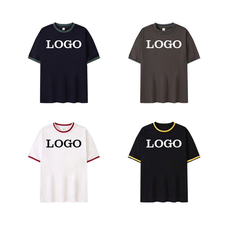 Men's T-shirts Custom logo Blank Short Sleeve High Quality Round Neck Streetwear Fashionable Wholesale Plain Cotton Tshirt