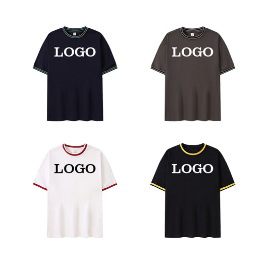 Men's T-shirts Custom logo Blank Short Sleeve High Quality Round Neck Streetwear Fashionable Wholesale Plain Cotton Tshirt
