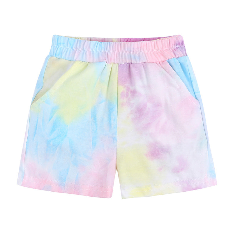 Custom Tshirts logo Multicolored Heavy Cotton Tie-dye Stretch High Quality Unisex Sublimation Children's T-shirt
