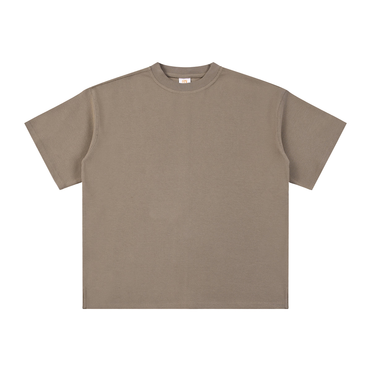 American Style Short Sleve Heavyweight Waffle Round Neck Slit Tshirt Men Tshirts High Quality T-shirt From a Trendy Brand