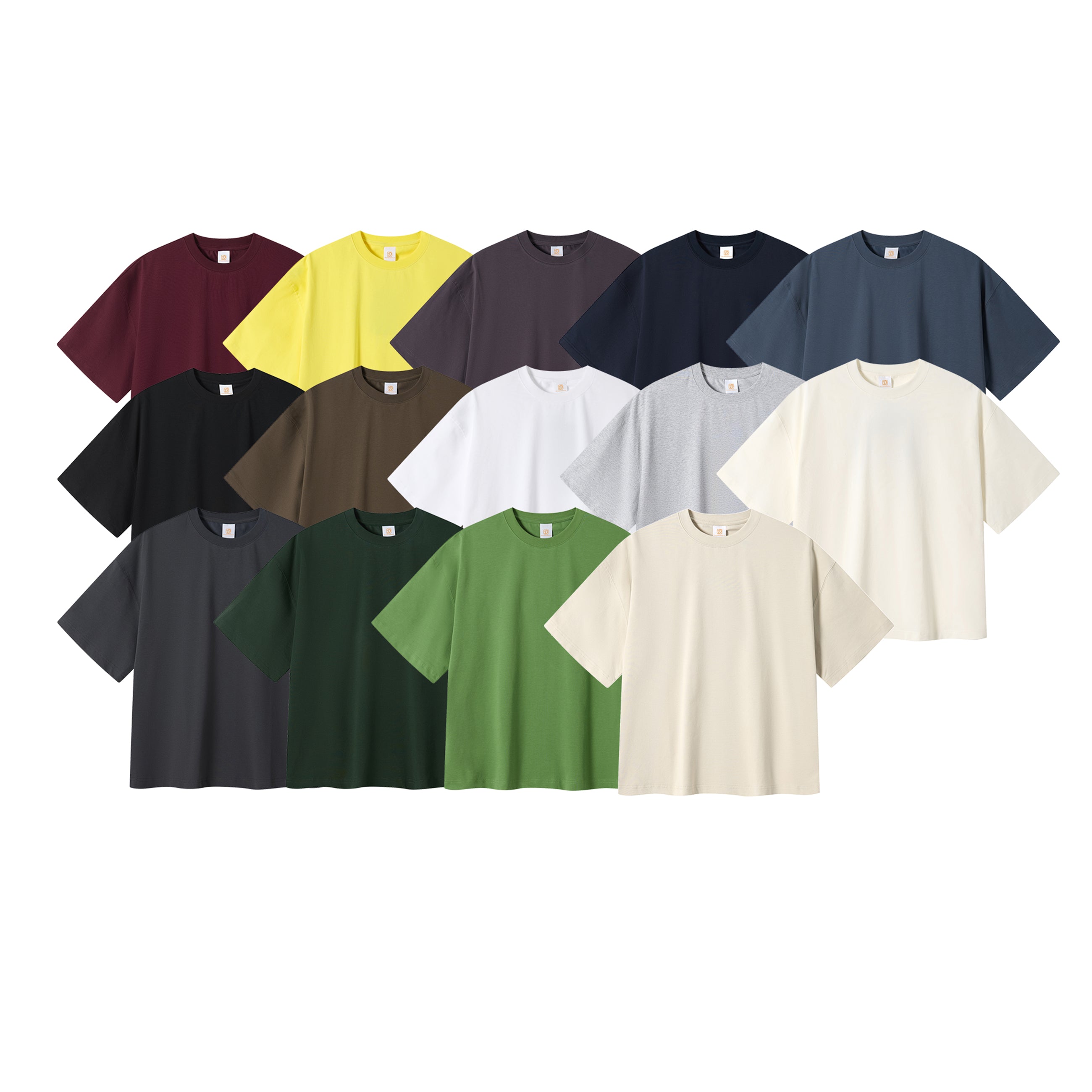 Boxy T-shirt Custom logo Short Style High Quality Streetwear Fashion Loose t Shirt Round Neck Embroidery logo Plain t Shirt