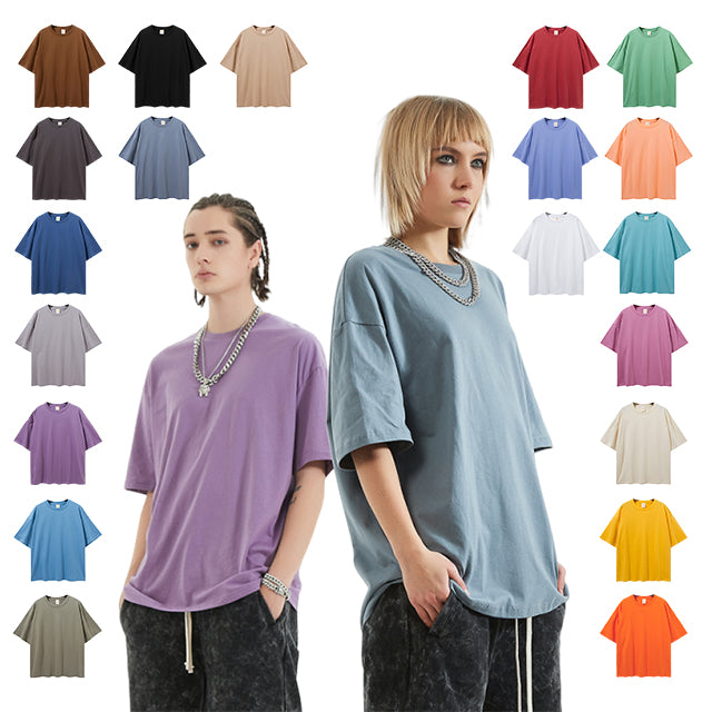 190G Heavyweight Custom 100% Cotton High Quality Short Sleeve Round Neck Blank Distressed Embroidery Fashion T Shirts