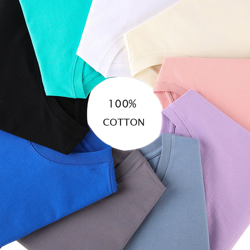 Wholesale Drop Shoulder Heavyweight 100% Cotton Sublimation Pure Color High Quality Streetwear Fashion Heavy Cotton t Shirts