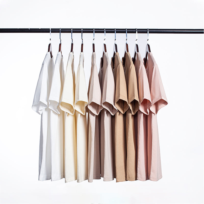 Men's T-shirts Custom 100% Long-staple Cotton New Fashion High Quality Pure Color Regular Fit Heavyweight Drop Shoulder T-shirt