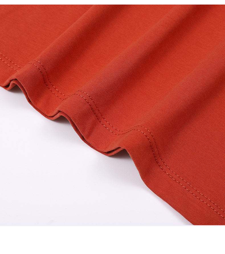 Heavy Cotton High Quality Skinny  Short Sleeve Dress Skin-friendly Pleated Loose Yoga Wear Custom Blank T-Shirts for Women