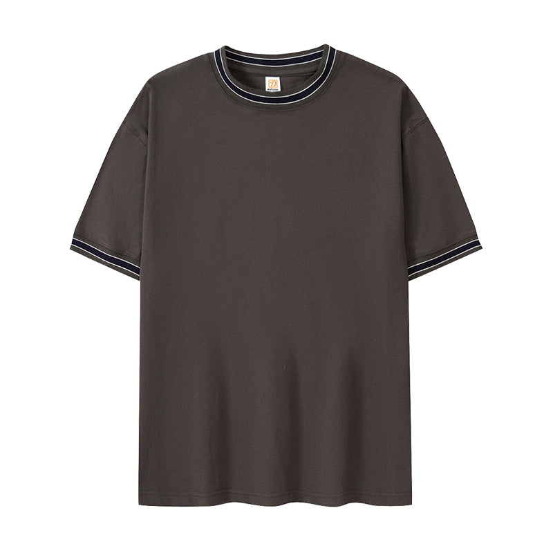 100% Cotton Drop Shoulder Loose High Quality Custom Distressed Embroidery Heavyweight Blank Round Neck T-shirts