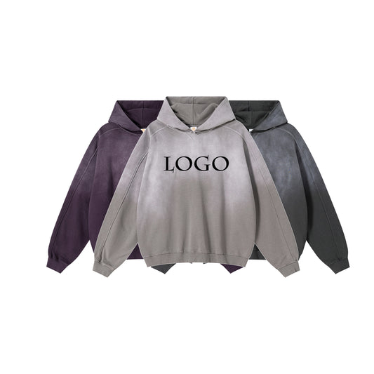 Custom High Quality 370GSM Washed Pullover Hoodie Vintage Heavyweight Colors Oversized Unisex Streetwear Winter 100% Cotton