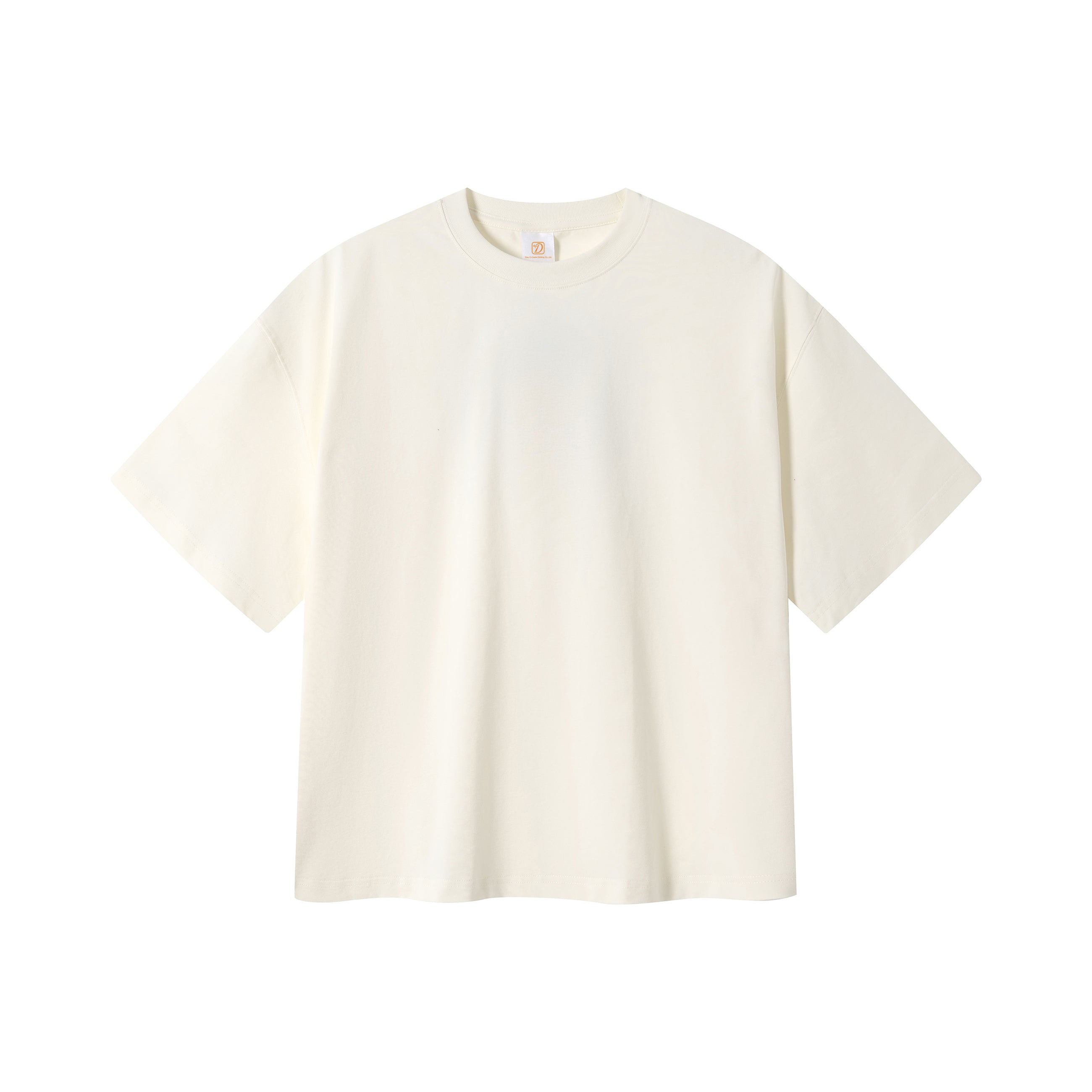 Boxy T-shirt Custom logo Short Style High Quality Streetwear Fashion Loose t Shirt Round Neck Embroidery logo Plain t Shirt