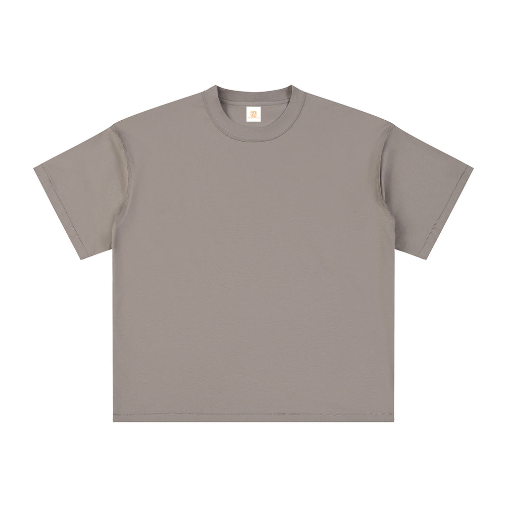 Oversized Tshirt Raw Edge Collar Boxy High Quality Quick Dry Summer Short Sleeve Breathable Custom Streetwear Plain T-shirt