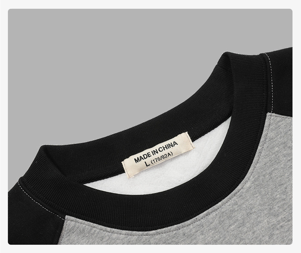 Heavyweight Pullover Polar Fleece Hoodie Loose High Quality Fashion Raglan Sleeve Bottoming Custom Contrasting-color Sweater