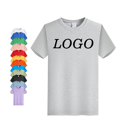 200g Streetwear t Shirt Custom Polyester/Cotton Round Neck Regular Fit High Quality Pure Color Personalized Men's T-shirts