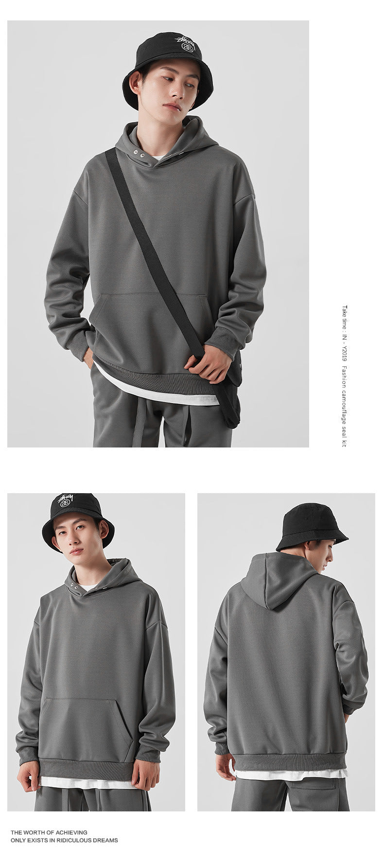 Heavyweight Wireless Streetwear High Quality Blank Custom Puff Printing Pure Color Oversized Men's Sweatpants and Hoodie Set