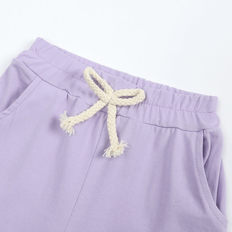 Custom Streetwear Heavy Cotton Sublimation Basic High Quality Blanks Tshirts Wholesale Children's T-shirt and Short Set