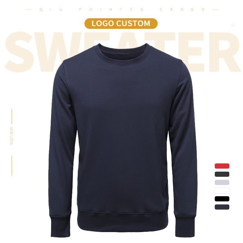 Plus Size Men's Hoodies Custom Terry Wholesale Pure Color High Quality Round Collar Streetwear Blank Pullover Black Hoodie