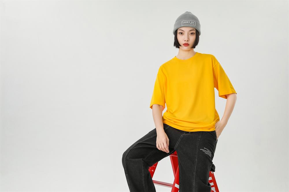 Custom TShirt Logo Heavyweight Streetwear Pure Color Oversized 100% Cotton Drop Shoulder High Quality Dtf Transfers for T-shirts