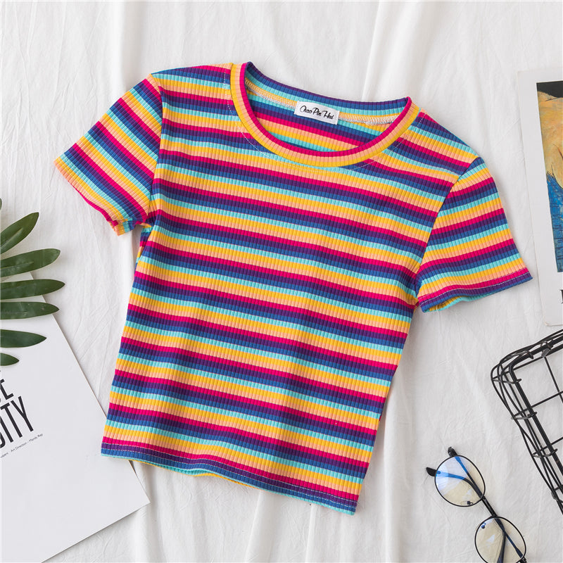 Oem Customizable Love logo Blanks American Dark Style Crop Top Tshirt Puff Print Drop Shoulder Style Summer Casual Fashion