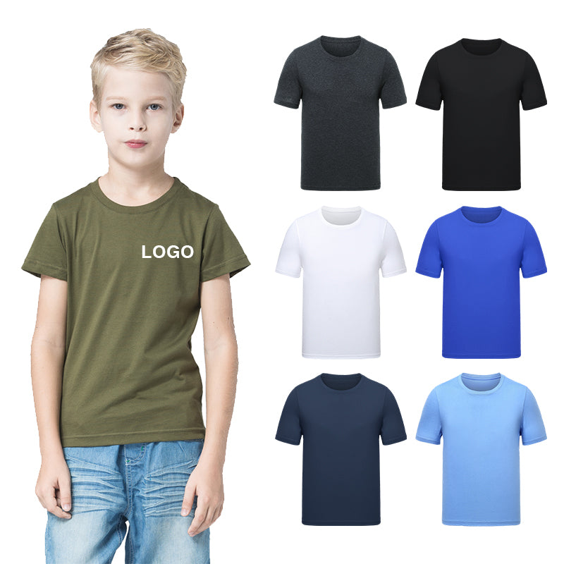 Heavy Cotton 170G Heavyweight Custom Blank Black Screen Printed High Quality Streetwear Children's T-shirt