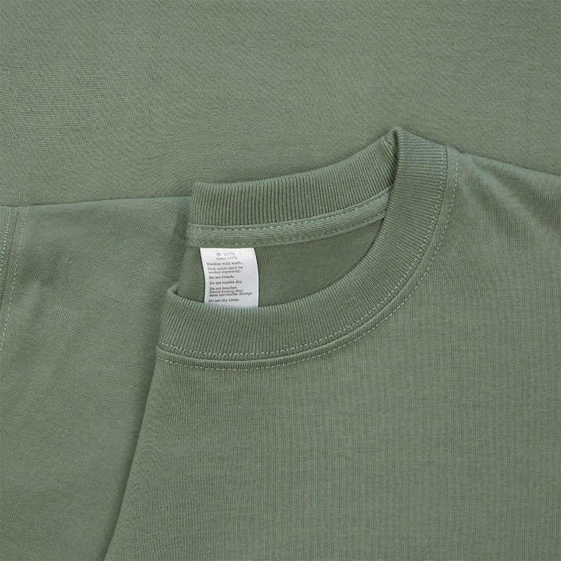 Wholesale Men's T-shirts Sublimation Streetwear American Heavyweight Vintage Solid Color Round Neck Seamless Tubular T-shirts