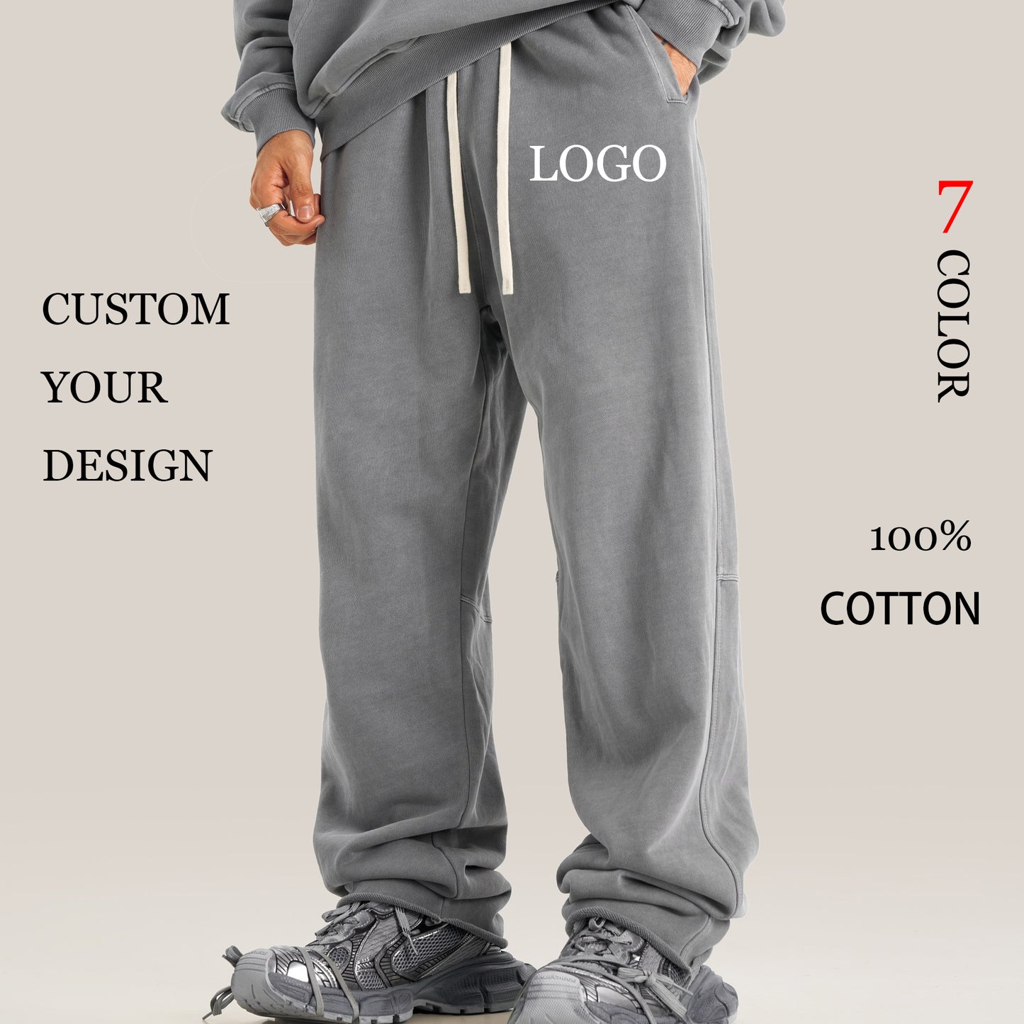 Hot Selling Heavy Cotton Pants Custom New Design Unisex High Quality Loose Acid Wash Streetwear Distressed Fashion Sweatpants