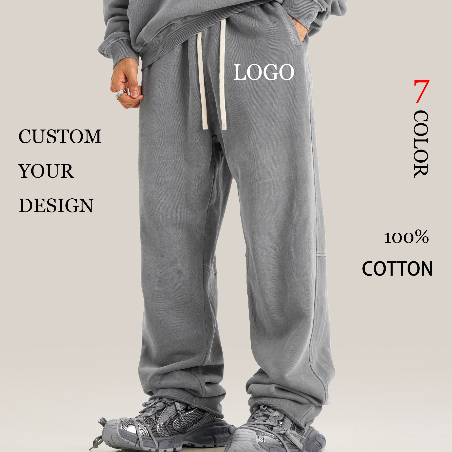 Hot Selling Heavy Cotton Pants Custom New Design Unisex High Quality Loose Acid Wash Streetwear Distressed Fashion Sweatpants