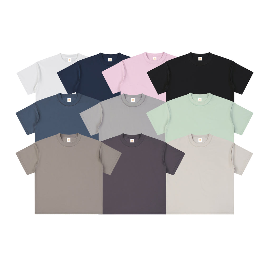 Wholesale T-shirt Quick-drying High Quality Streetwear Custom Prue Color Casual 330g Loose Design Dtf Transfers for t Shirts