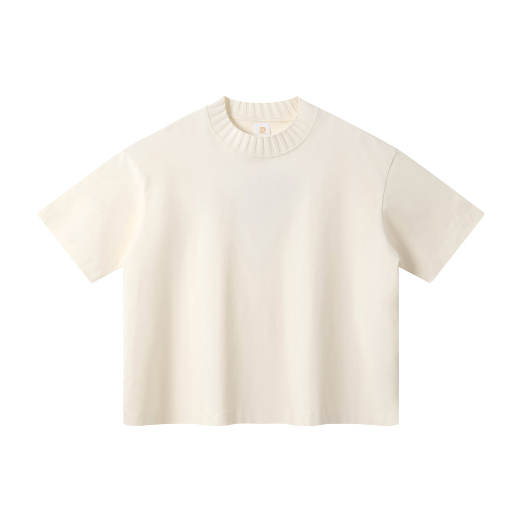 Hot Sale Boxy Men's T-shirts Custom Embroidery logo Knit Patchwork New Design High Quality Streetwear Wholesale Men's T-shirts
