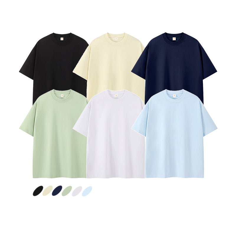 300G Heavyweight High Quality Blank Pure Color Plus Size Quick-drying Short Sleeve Custom Puff Print Fashion T-shirts