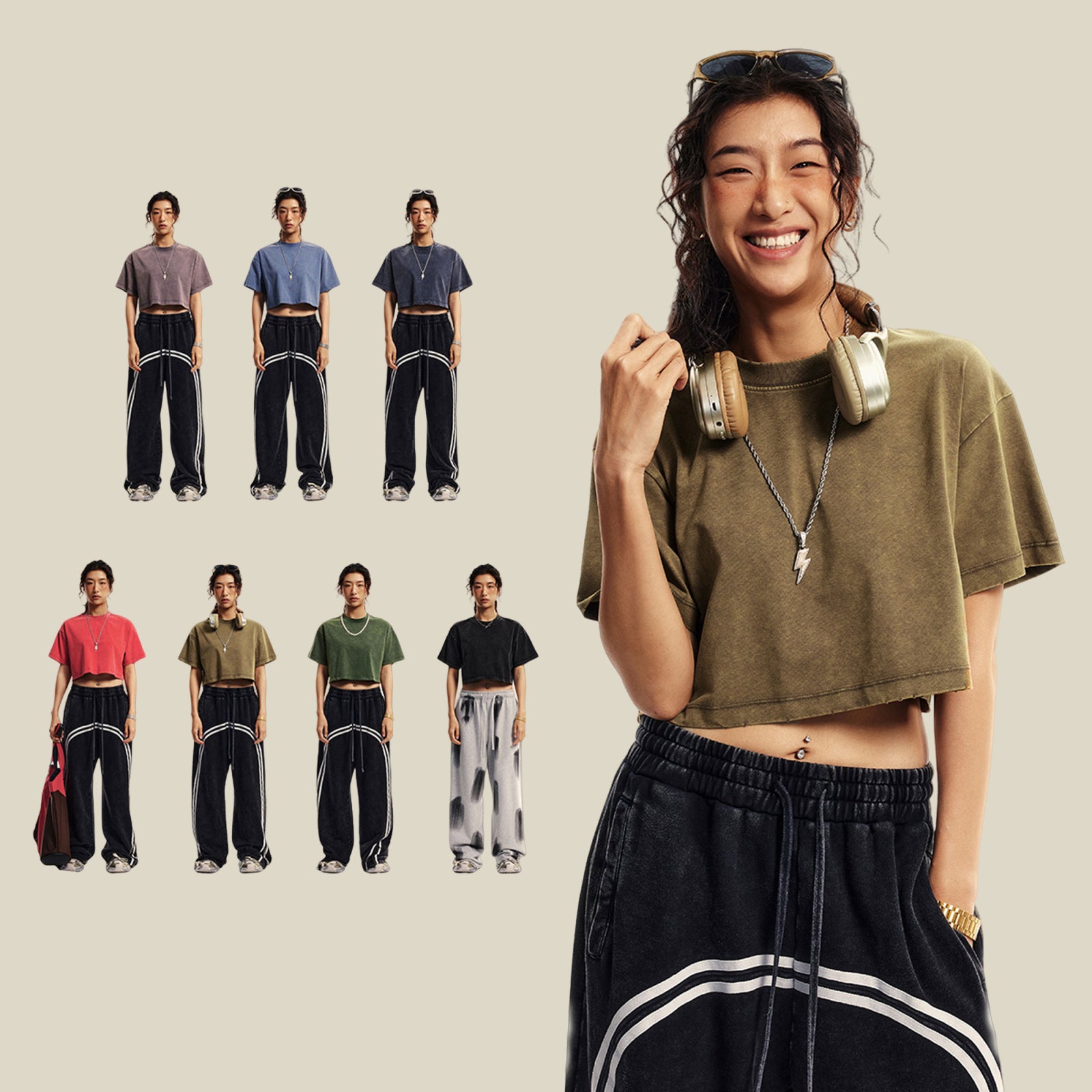 230gms Polyester and Cotton Round Collar Crop Top Washed Short High Quality Custom Oversized Streetwear Puff Print t Shirt