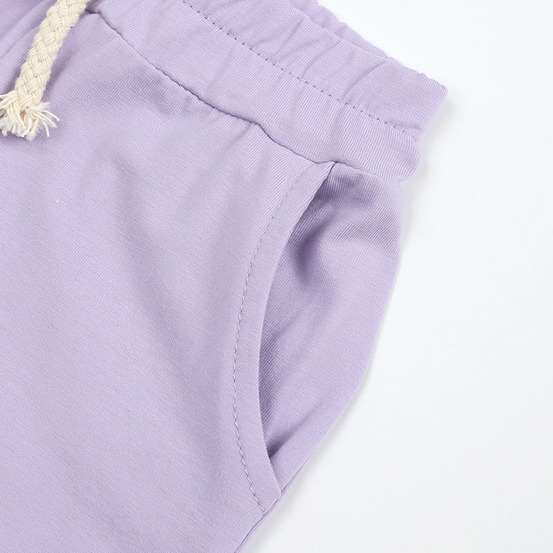 Custom Streetwear Heavy Cotton Sublimation Basic High Quality Blanks Tshirts Wholesale Children's T-shirt and Short Set