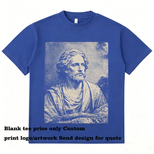 Custom You Can Choose the Pattern You Like Loose Fit Dropped Shoulder T Shirt Plain Tshirts for Printing High Quality Cotton